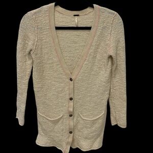Free People Knit Long Line Cardigan Sweater
White Button Down Size Small